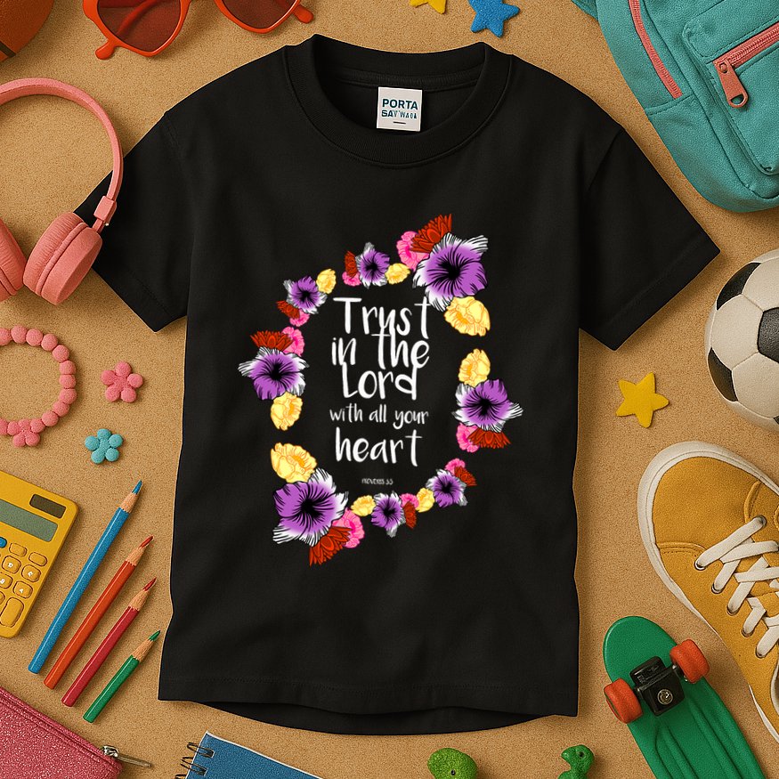 Trust In The Lord Scriptural Quote Biblical Kids T-Shirt
