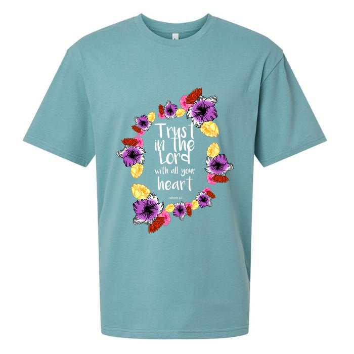 Trust In The Lord Scriptural Quote Biblical Sueded Cloud Jersey T-Shirt