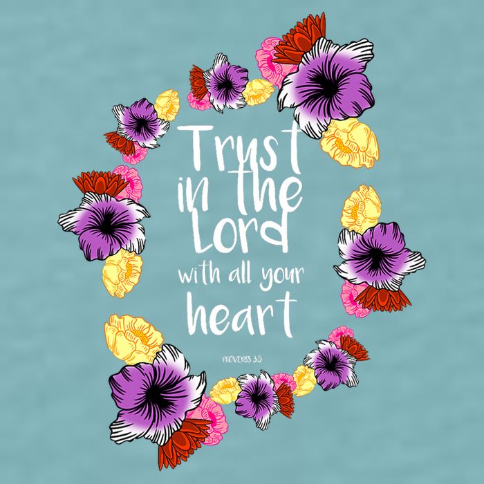 Trust In The Lord Scriptural Quote Biblical Sueded Cloud Jersey T-Shirt