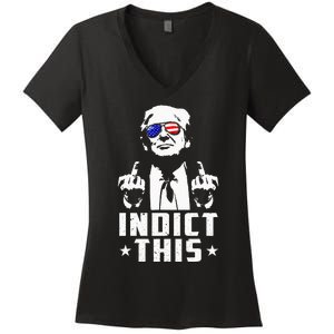 Trump Indict This Political Arrest For Republican Women's V-Neck T-Shirt