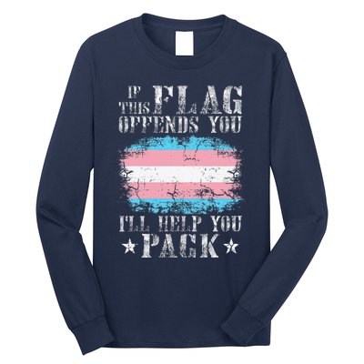 Transg If This Flag Offends You Transg Rainbow Pride Long Sleeve Shirt