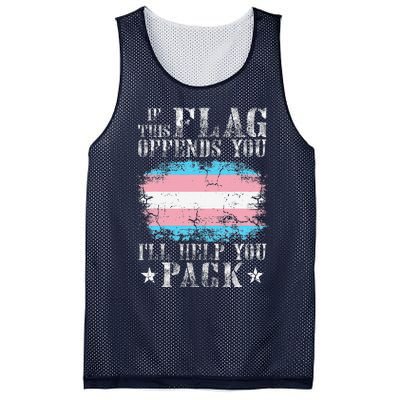 Transg If This Flag Offends You Transg Rainbow Pride Mesh Reversible Basketball Jersey Tank