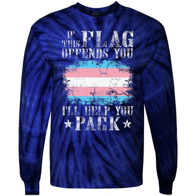 Transg If This Flag Offends You Transg Rainbow Pride Tie-Dye Long Sleeve Shirt