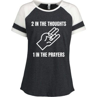 Two In The Thoughts One In The Prayers Enza Ladies Jersey Colorblock Tee