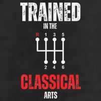 Trained In The Classical Arts Funny Manual Transmission Car 7 Panel Mesh Trucker Snapback Hat