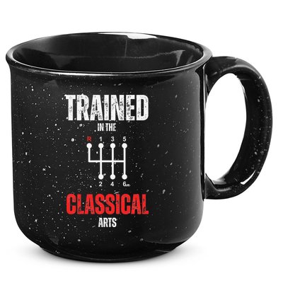 Trained In The Classical Arts Funny Manual Transmission Car 15oz Campfire Ceramic Mug