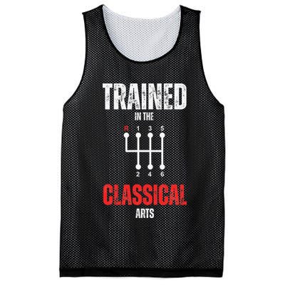 Trained In The Classical Arts Funny Manual Transmission Car Mesh Reversible Basketball Jersey Tank