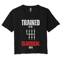 Trained In The Classical Arts Funny Manual Transmission Car Women's Crop Top Tee