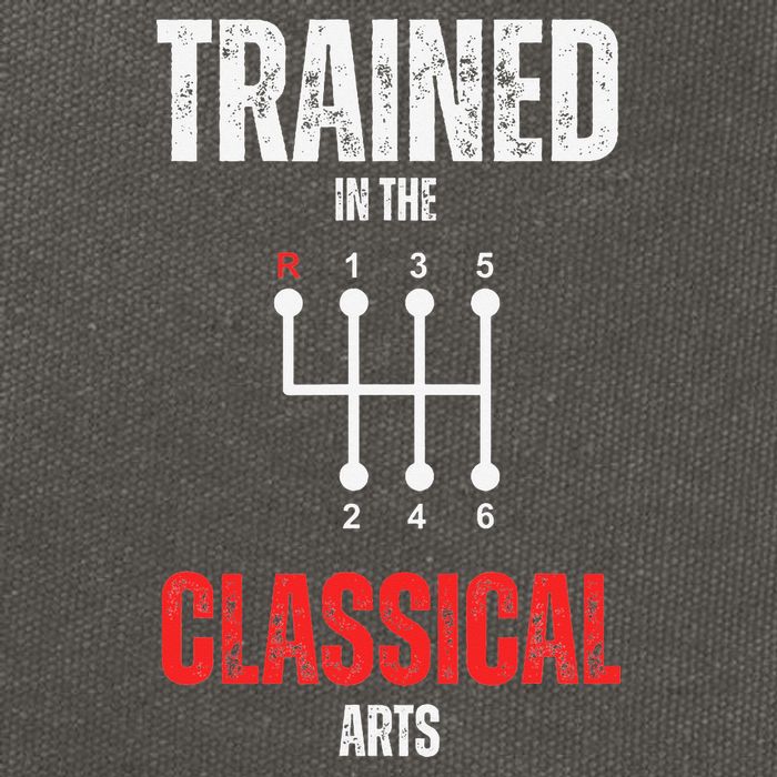 Trained In The Classical Arts Funny Manual Transmission Car Cotton Canvas Backpack