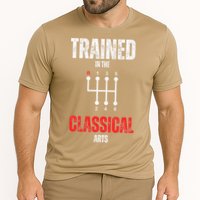Trained In The Classical Arts Funny Manual Transmission Car Cooling Performance Crew T-Shirt