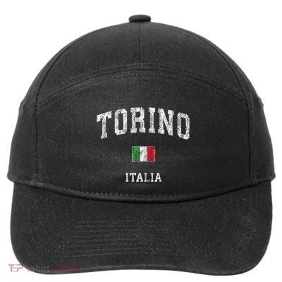 Turin Italy Torino Italia Vintage Athletic Sports Design 7-Panel Snapback Hat