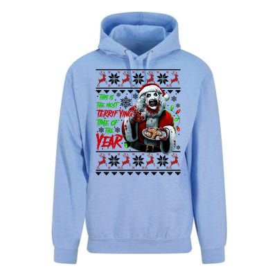 This Is The Most Terrifying Time Of The Year Art The Clown Santa Christmas Unisex Surf Hoodie