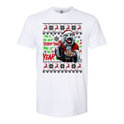 This Is The Most Terrifying Time Of The Year Art The Clown Santa Christmas Softstyle CVC T-Shirt