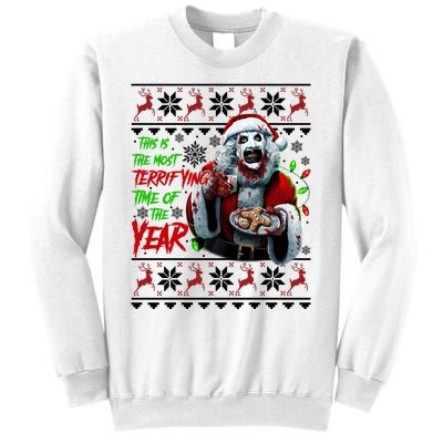 This Is The Most Terrifying Time Of The Year Art The Clown Santa Christmas Sweatshirt