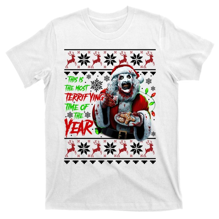 This Is The Most Terrifying Time Of The Year Art The Clown Santa Christmas T-Shirt