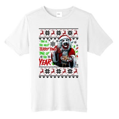 This Is The Most Terrifying Time Of The Year Art The Clown Santa Christmas Tall Fusion ChromaSoft Performance T-Shirt