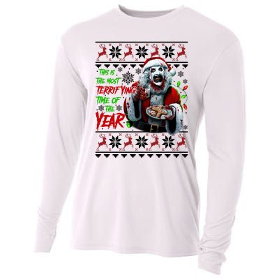 This Is The Most Terrifying Time Of The Year Art The Clown Santa Christmas Cooling Performance Long Sleeve Crew