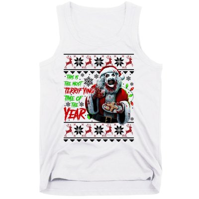 This Is The Most Terrifying Time Of The Year Art The Clown Santa Christmas Tank Top