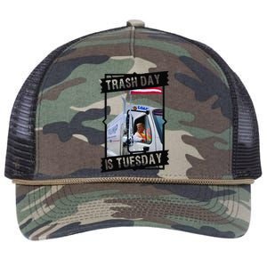 Tuesday Is Trash Day;Trash Day Is Tuesday Retro Rope Trucker Hat Cap