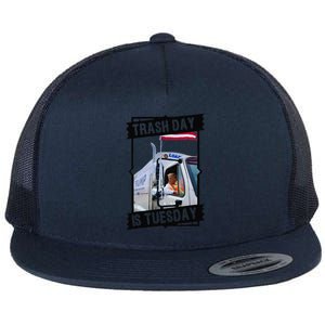 Tuesday Is Trash Day;Trash Day Is Tuesday Flat Bill Trucker Hat