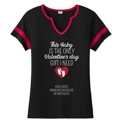 This Is The Valentine's I Need Bring Me Chocolate Joke Cute Gift Ladies Halftime Notch Neck Tee