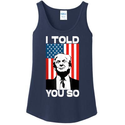 Trump I Told You So America Flag Patriot 2024 Re Election Ladies Essential Tank