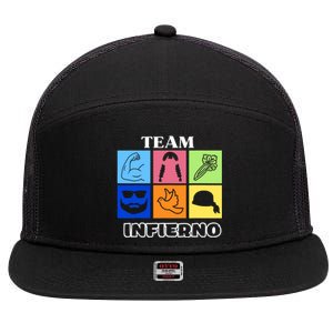 Team Infierno 7 Panel Mesh Trucker Snapback Hat