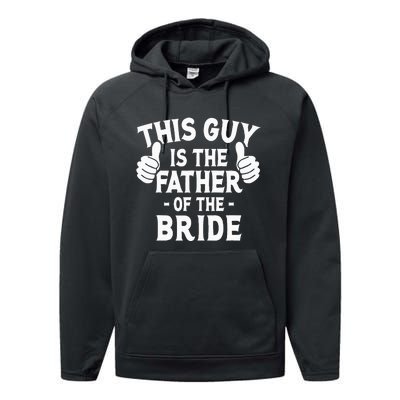 This Is The Father of The Bride Wedding Marriage Bride Dad Performance Fleece Hoodie