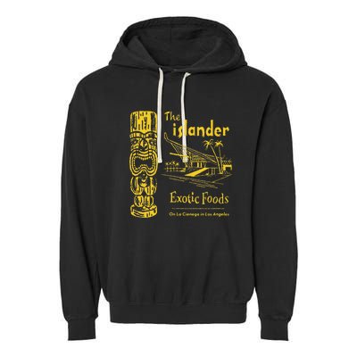 The Islander Tiki Bar Los Angeles Retro Vintage Garment-Dyed Fleece Hoodie