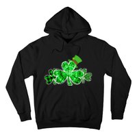 Three Irish Tie Dye Leopard Plaid Shamrocks St Patricks Day Hoodie