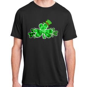 Three Irish Tie Dye Leopard Plaid Shamrocks St Patricks Day Adult ChromaSoft Performance T-Shirt