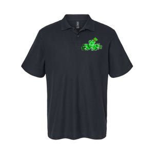 Three Irish Tie Dye Leopard Plaid Shamrocks St Patricks Day Softstyle Adult Sport Polo