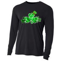 Three Irish Tie Dye Leopard Plaid Shamrocks St Patricks Day Cooling Performance Long Sleeve Crew