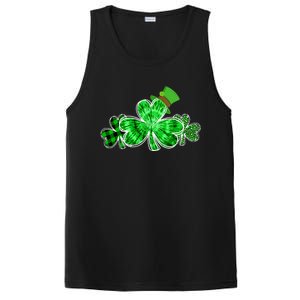 Three Irish Tie Dye Leopard Plaid Shamrocks St Patricks Day PosiCharge Competitor Tank