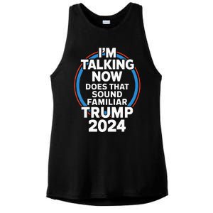 Trump IM Talking Now Funny Trump 2024 Debate Ladies PosiCharge Tri-Blend Wicking Tank