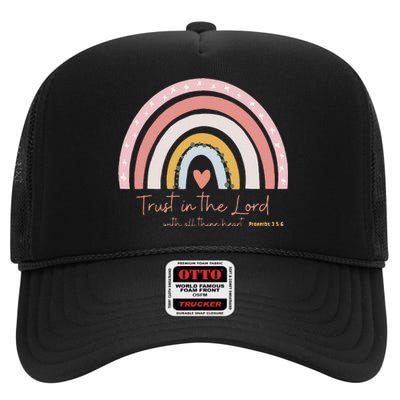 Trust In The Lord Christian Followers of Christ High Crown Mesh Back Trucker Hat