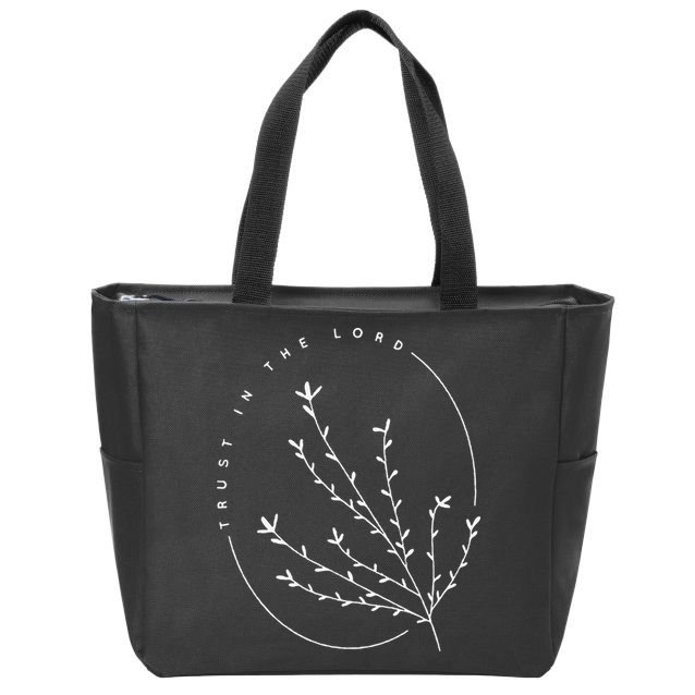 Trust in the Lord Flower Nature Lover Jesus Christ Christian Zip Tote Bag