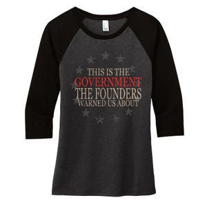 This Is The Government The Founders Warnes Us About Women's Tri-Blend 3/4-Sleeve Raglan Shirt