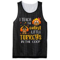 Thanksgiving I Teach The Cutest Turkeys In The Coop Mesh Reversible Basketball Jersey Tank