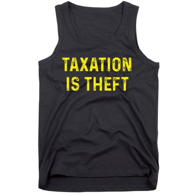 Taxation Is Theft Libertarian Voluntaryist Ancap Liberty Tank Top