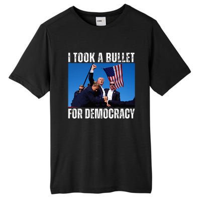 Trump I Took A Bullet For Democracy 2024 Tall Fusion ChromaSoft Performance T-Shirt