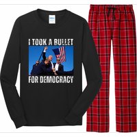 Trump I Took A Bullet For Democracy 2024 Long Sleeve Pajama Set