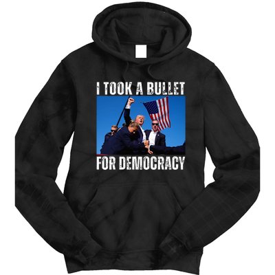 Trump I Took A Bullet For Democracy 2024 Tie Dye Hoodie