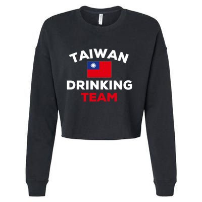 Taiwan Ing Team Taiwanese Flag Beer Funny Group Party Meaningful Gift Cropped Pullover Crew