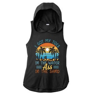 Toes In The Water Ass In The Sand Beach Summer Vacation Ladies PosiCharge Tri-Blend Wicking Draft Hoodie Tank