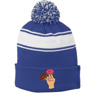 Two In The Pink One In The Stink Funny Shocker Cool Gift Stripe Pom Pom Beanie