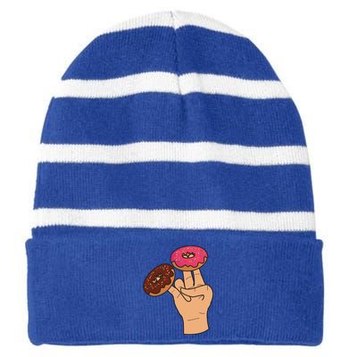 Two In The Pink One In The Stink Funny Shocker Cool Gift Striped Beanie with Solid Band