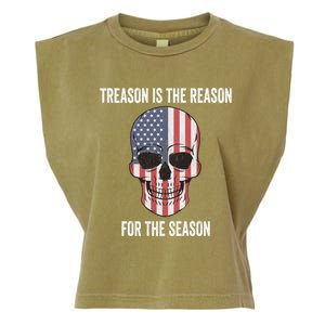 Treason Is The Reason For The Season July 4th Skull Cute Gift Garment-Dyed Women's Muscle Tee