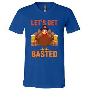 Thanksgiving Ing Team Turkey Lets Get Basted Cool Gift V-Neck T-Shirt