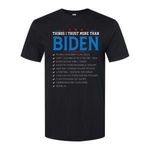 Things I Trust More Than Biden Sarcastic And Funny Joe Biden Softstyle CVC T-Shirt